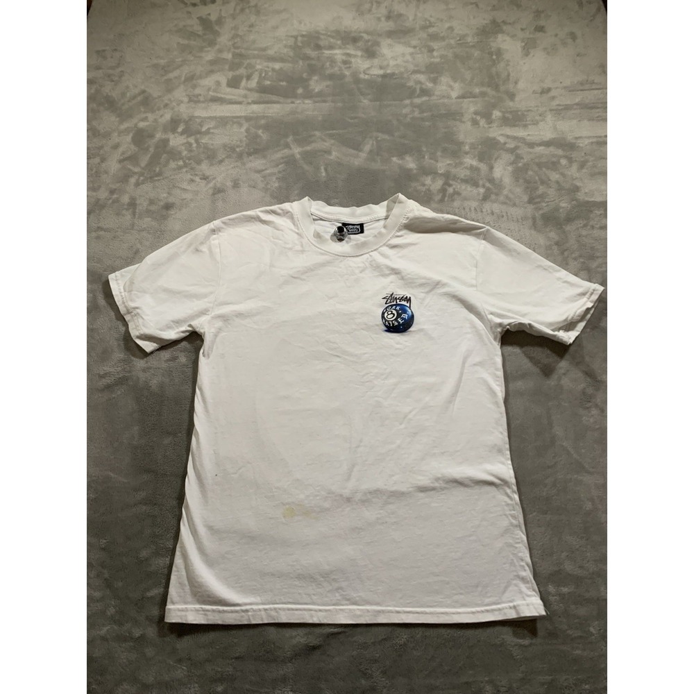 Stussy x Born Raised 8 Ball Tee White Size M Skater Y2K